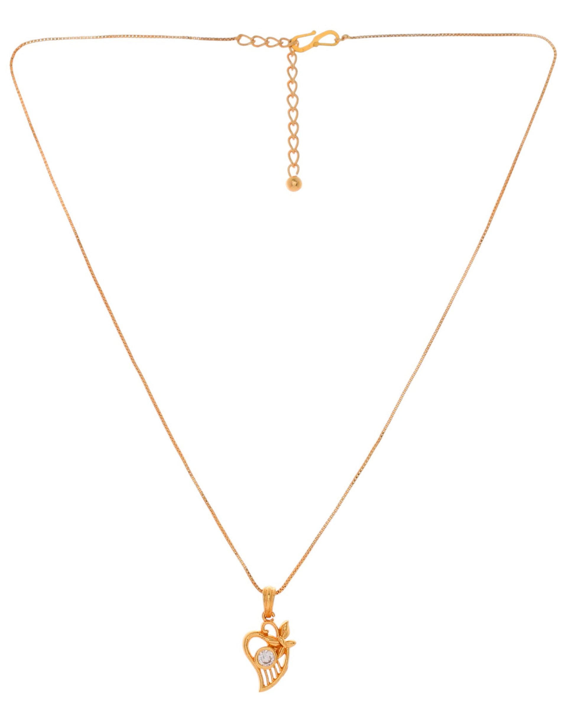 Jewels Nest Elegant Gold-Polished Couple Pendant Set | Swadesiicart