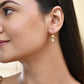 Jewels Nest Gold-Tone Hoop Earrings with Square Crystal Detailing - Swadesiicart