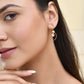 Jewels Nest Gold-Tone Hoop Earrings with Square Crystal Detailing - Swadesiicart
