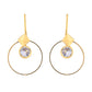 Jewels Nest Gold-Tone Hoop Earrings with Square Crystal Detailing - Swadesiicart