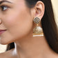 Jewels Nest Gold-Polished Pearl Jhumka Earrings – Traditional Ethnic Design - Swadesiicart