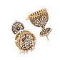 Jewels Nest Gold-Polished Pearl Jhumka Earrings – Traditional Ethnic Design - Swadesiicart