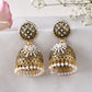 Jewels Nest Gold-Polished Pearl Jhumka Earrings – Traditional Ethnic Design - Swadesiicart