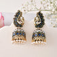 Jewels Nest Peacock-Inspired Gold-Polished Jhumka Earrings with Multicolor Stones - Swadesiicart