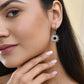 Jewels Nest Stainless Steel Evil Eye Sunburst Dangle Earrings with Crystal Embellishments - Swadesiicart