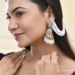 Jewels Nest Grand Traditional Gold and Pearl Jhumka Earrings with Kundan and Layered Pearl Strings - Swadesiicart