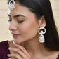 Jewels Nest Silver-Plated Crystal Embellished Jhumka Earrings with Circular Hoops - Swadesiicart