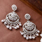 Jewels Nest Silver-Plated Grand Chandbali Earrings with Pearl and Kundan Work - Swadesiicart