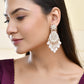 Jewels Nest Pearl-Embellished Kundan Teardrop Earrings with Floral Detailing - Swadesiicart