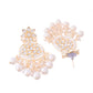 Jewels Nest Pearl-Embellished Kundan Teardrop Earrings with Floral Detailing - Swadesiicart