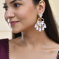 Jewels Nest Gold-Polished Hoop Earrings with Kundan and Pearl Hangings - Swadesiicart