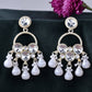 Jewels Nest Gold-Polished Hoop Earrings with Kundan and Pearl Hangings - Swadesiicart