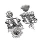 Jewels Nest Antique Silver Temple Jhumka Earrings with Intricate Detailing - Swadesiicart
