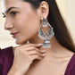 Jewels Nest Boho Floral Jhumka Earrings with Iridescent Stones - Swadesiicart