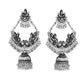 Jewels Nest Boho Floral Jhumka Earrings with Iridescent Stones - Swadesiicart