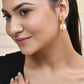 Jewels Nest Golden Halo Pearl Hoops - Swadesiicart