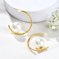 Jewels Nest Golden Halo Pearl Hoops - Swadesiicart