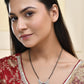 Jewels Nest Elegant Silver-Plated Mangal Sutra with Floral Crystal Pendant | Swadesiicart