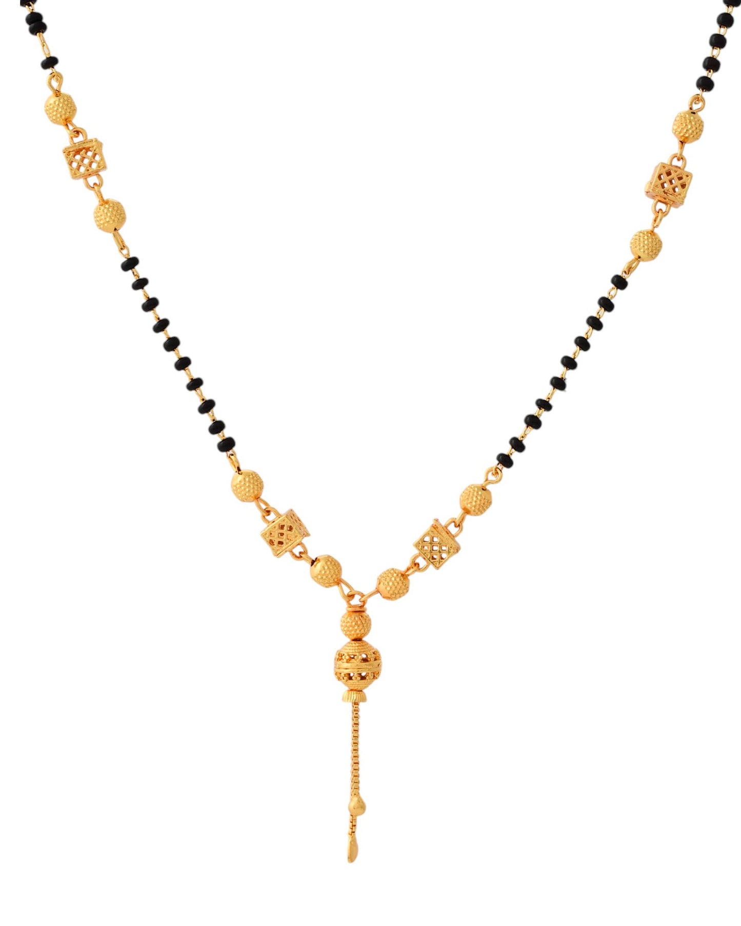 Jewels Nest Traditional Gold-Polished Double-Strand Mangal Sutra | Swadesiicart
