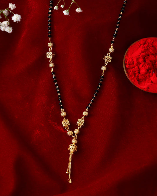 Jewels Nest Traditional Gold-Polished Double-Strand Mangal Sutra | Swadesiicart
