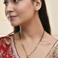 Jewels Nest Graceful Gold-Polished Black Bead Mangal Sutra with Intricate Pendant | Swadesiicart