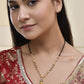 Jewels Nest Graceful Gold-Polished Black Bead Mangal Sutra with Intricate Pendant | Swadesiicart