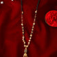 Jewels Nest Graceful Gold-Polished Black Bead Mangal Sutra with Intricate Pendant | Swadesiicart