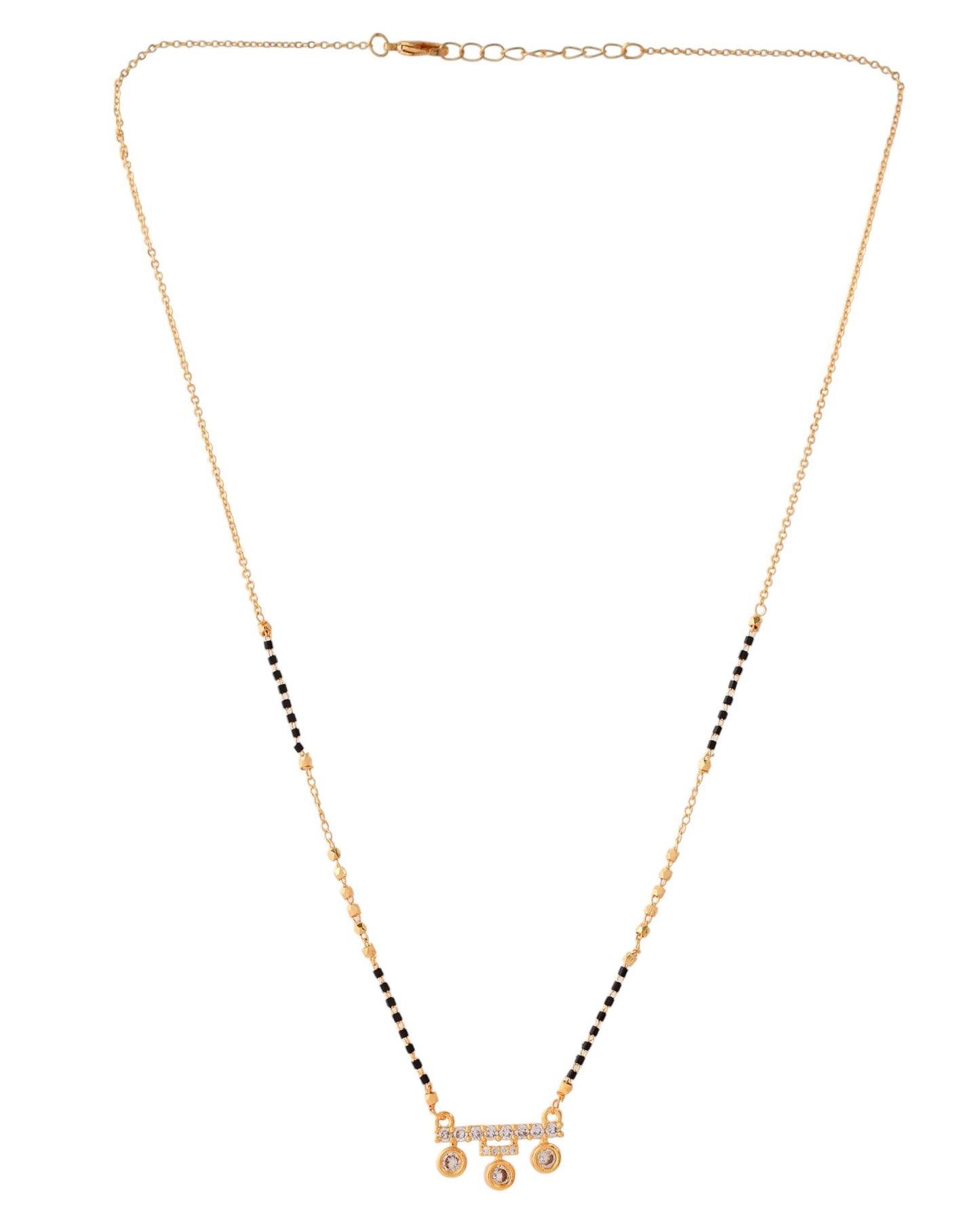 Jewels Nest Sleek Crystal Drop Gold-Polished Mangal Sutra | Swadesiicart