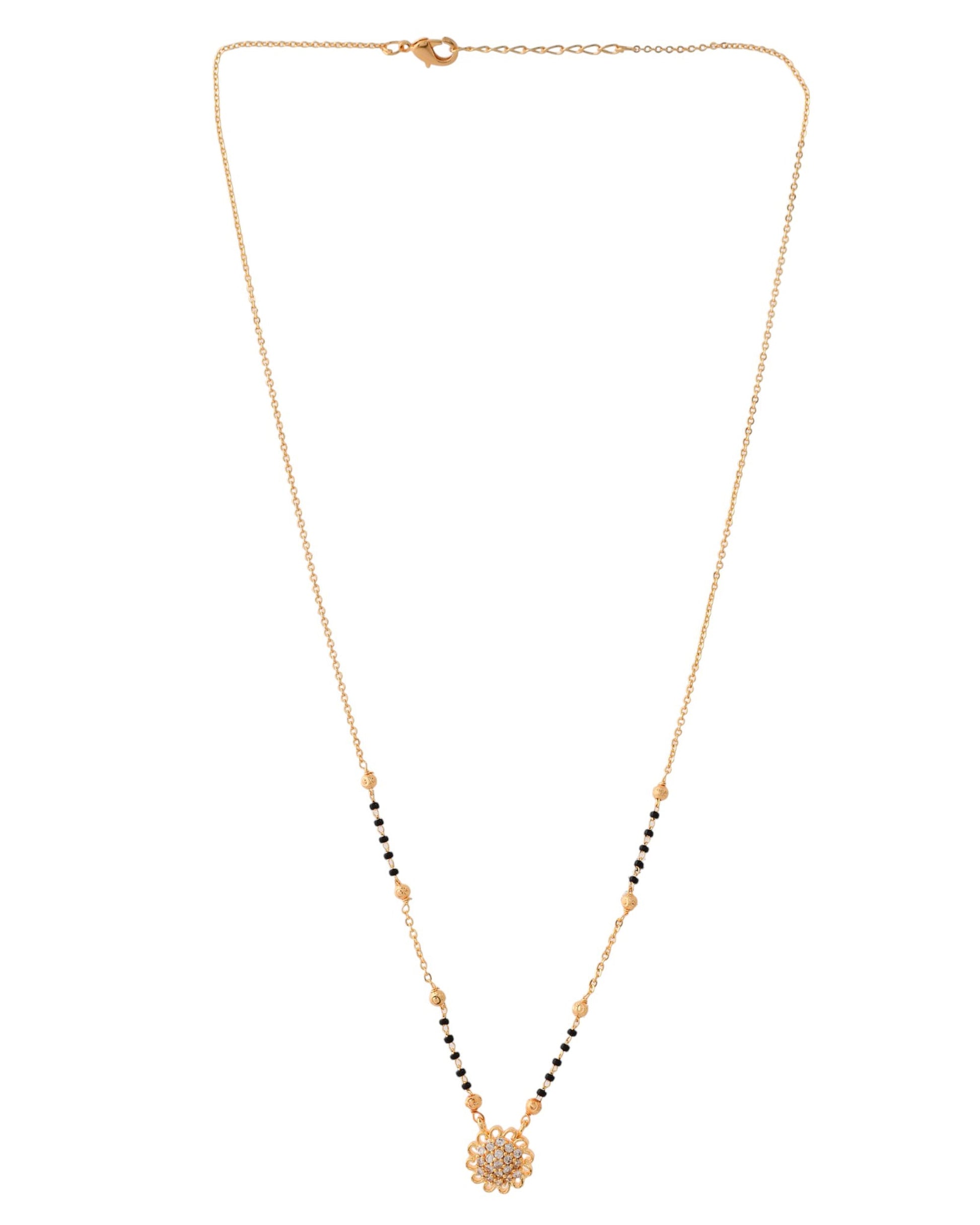 Jewels Nest Floral Bloom Gold-Polished Mangal Sutra | Swadesiicart