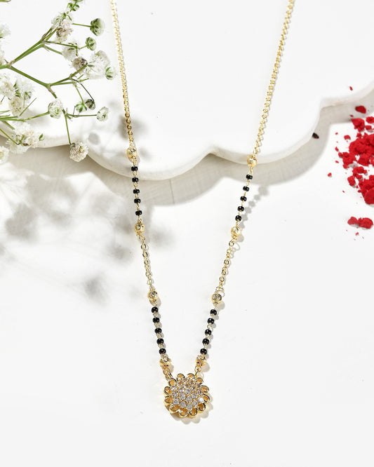 Jewels Nest Floral Bloom Gold-Polished Mangal Sutra | Swadesiicart