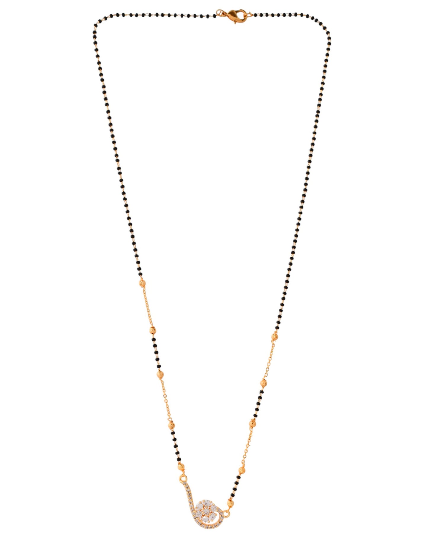 Jewels Nest Elegant Swirl Gold-Polished Mangal Sutra | Swadesiicart