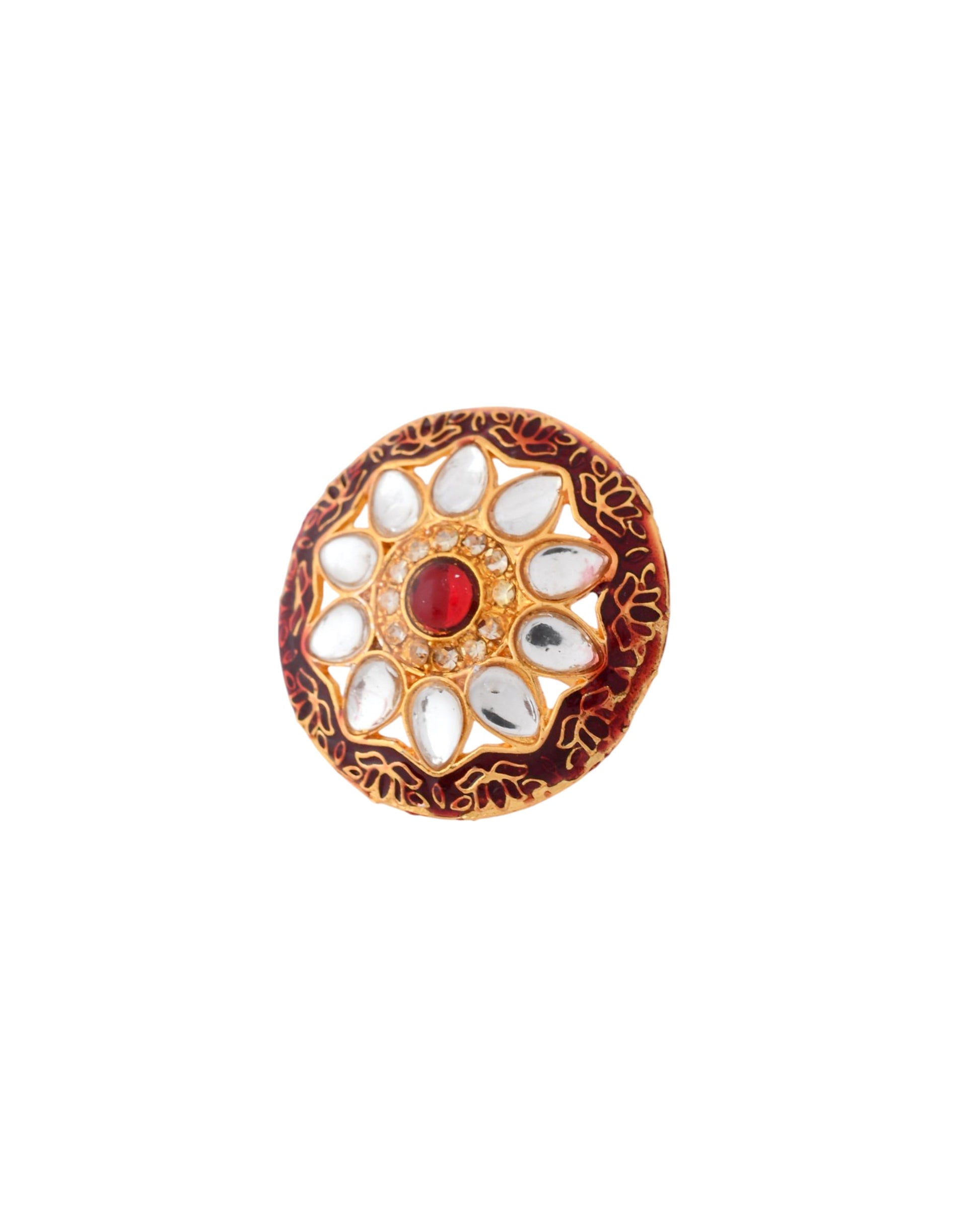 Jewels Nest Traditional Kundan Gold-Polished Rings | Swadesiicart