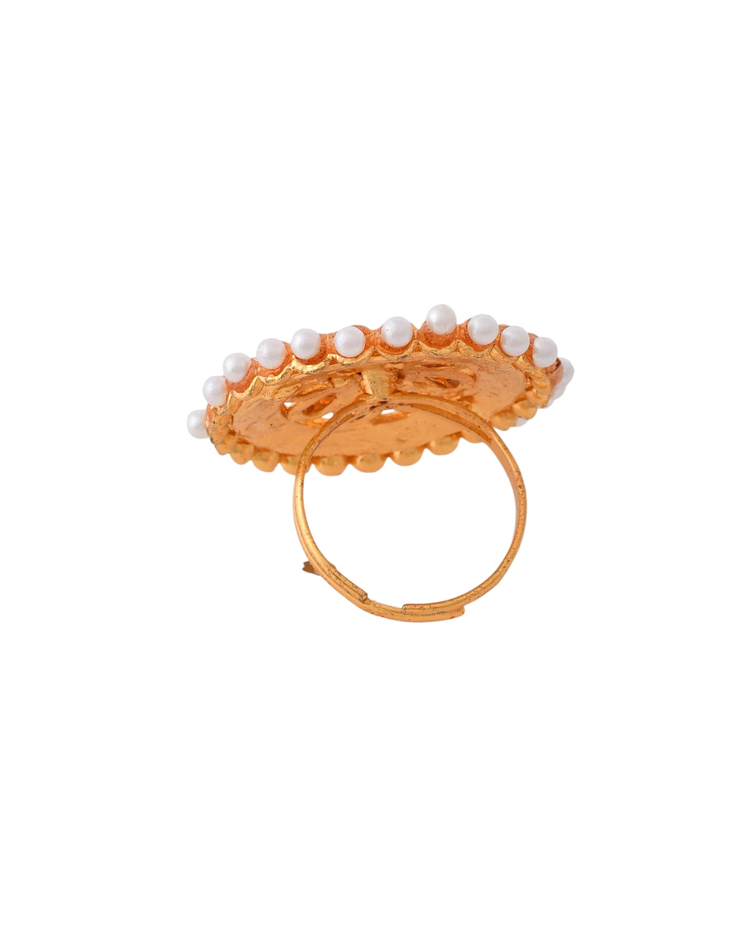 Jewels Nest Exquisite Kundan Meenakari Gold-Polished Rings | Swadesiicart