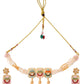 Jewels Nest Traditional Gold-Polished Kundan & Pearl Multi-Color Necklace and Earrings Set for Women - Swadesiicart