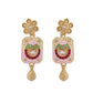 Jewels Nest Traditional Gold-Polished Kundan & Pearl Multi-Color Necklace and Earrings Set for Women - Swadesiicart