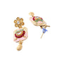 Jewels Nest Traditional Gold-Polished Kundan & Pearl Multi-Color Necklace and Earrings Set for Women - Swadesiicart