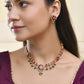 Jewels Nest Traditional Ruby and Emerald Floral Necklace & Earrings Set - Swadesiicart
