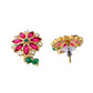 Jewels Nest Traditional Ruby and Emerald Floral Necklace & Earrings Set - Swadesiicart