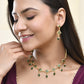 Jewels Nest Elegant Green Square Drop Necklace & Earrings Set - Swadesiicart