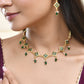 Jewels Nest Elegant Green Square Drop Necklace & Earrings Set - Swadesiicart