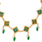 Jewels Nest Elegant Green Square Drop Necklace & Earrings Set - Swadesiicart