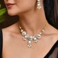 Jewels Nest Gold-Plated AD Stone Choker Necklace with Leaf Motif Detailing for Women - Swadesiicart
