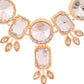 Jewels Nest Gold-Plated AD Stone Choker Necklace with Leaf Motif Detailing for Women - Swadesiicart