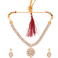 Jewels Nest Glamorous Gold-Plated Crystal Bridal Necklace Set with Earrings & Maang Tikka - Swadesiicart