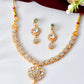 Jewels Nest Glamorous Gold-Plated Crystal Bridal Necklace Set with Earrings & Maang Tikka - Swadesiicart