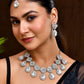 Jewels Nest Elegant Silver-Tone Crystal Drop Necklace for Weddings & Party Wear - Swadesiicart