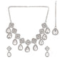 Jewels Nest Elegant Silver-Tone Crystal Drop Necklace for Weddings & Party Wear - Swadesiicart