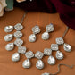 Jewels Nest Elegant Silver-Tone Crystal Drop Necklace for Weddings & Party Wear - Swadesiicart