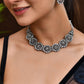 Jewels Nest Oxidised Silver Floral Necklace – Tribal Choker for Ethnic & Fusion Wear - Swadesiicart