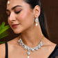 Jewels Nest Elegant White Stone & Pearl Choker Necklace Set with Earrings – Bridal & Festive Wear - Swadesiicart